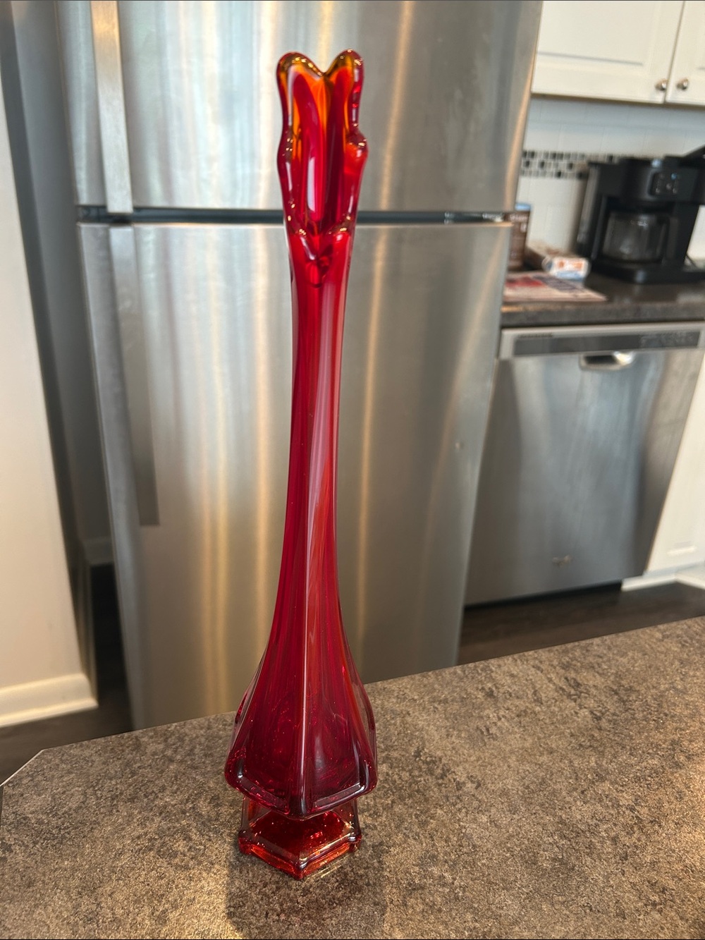 Viking  mid-century Vase - Elegant Glass Trumpet Shape
